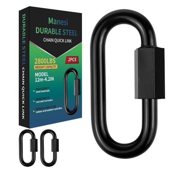 BDKWID-4.2" Chain Quick Links, 2 Pcs 1/2" Marine Grade Screw Chain Links, Large Opening Chain Connector Chain Coupler, 2500 Lbs Capacity