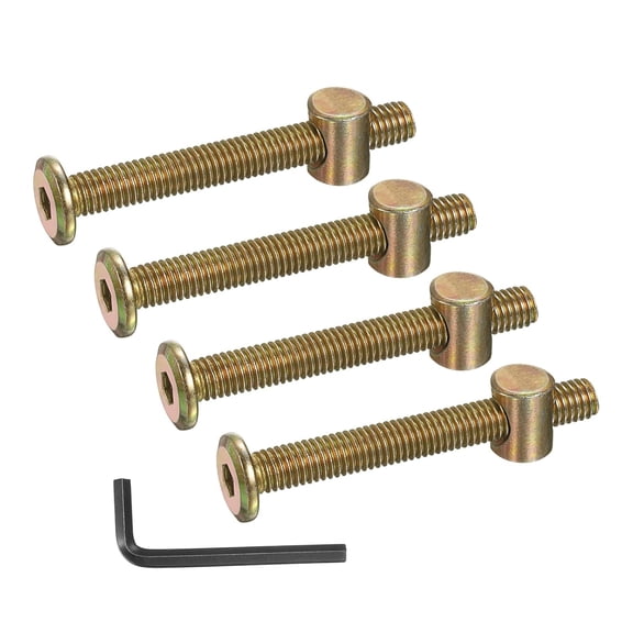 BDKWID-4 Set Bunk Bed Bolts and Nuts Kit, M8x65mm Furniture Bolts Hex Drive Socket Cap Hardware Replacement for Beds Headboards Chairs