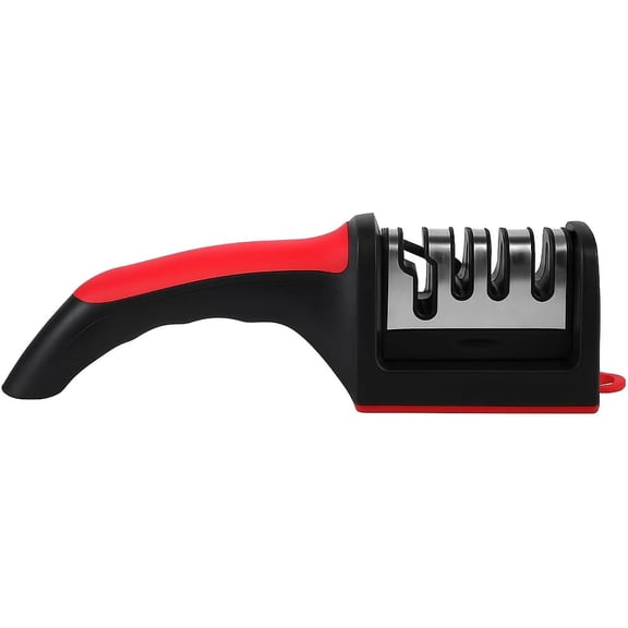 BDKWID-4 in 1 Professional Kitchen KNIFE Sharpener, 4-Mode, Black Plastic, Standard Size, Lightweight Design, Detachable Head