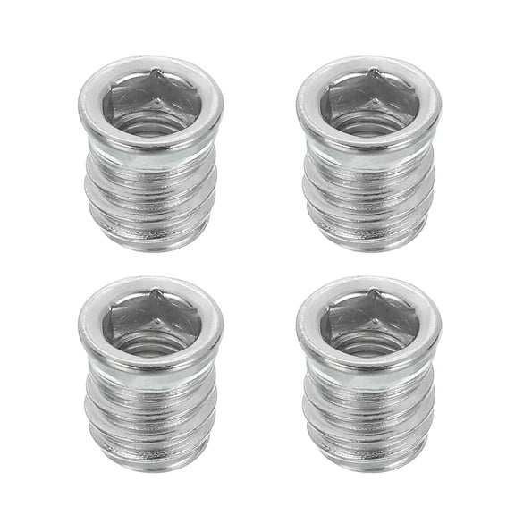 BDKWID-4Pcs Threaded Inserts Nuts, M8x15mm Hex Socket Drive Nut Inserts for Wood - 304 Stainless Steel Screws Furniture Screw in Nuts Bolt Fastener Connector Wood