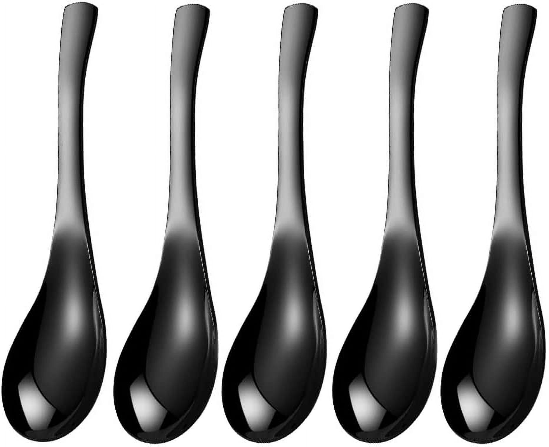 BDKWID-5 PCS Stainless Steel Soup Spoons, Mirror Finish - Kitchen ...