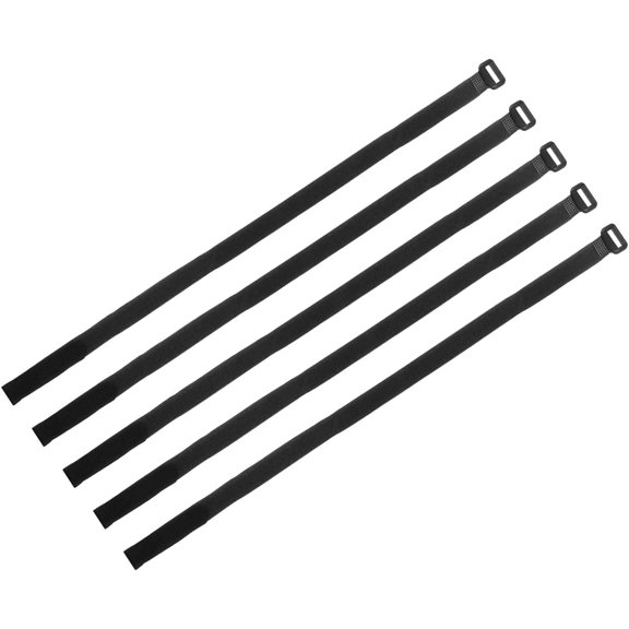 BDKWID-5 Pcs Reusable Battery Tie Down Straps, 0.8" x 31" Nylon Multipurpose Battery Hold Down Adjustable Cinch Strap Hook Loop Fastening Tie for Quadcopters FPV RC Drone Boat Car, Black