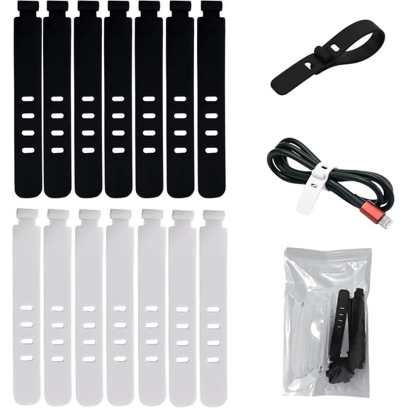 BDKWID-50 Pack - Rubber Cable Ties | Heavy Duty Data Cable Organizer Ties | Multipurpose Charging Chord Organizer & Wire Tie Reusable for Home, Offices, Travel Essentials | Cord Management Gear Tie