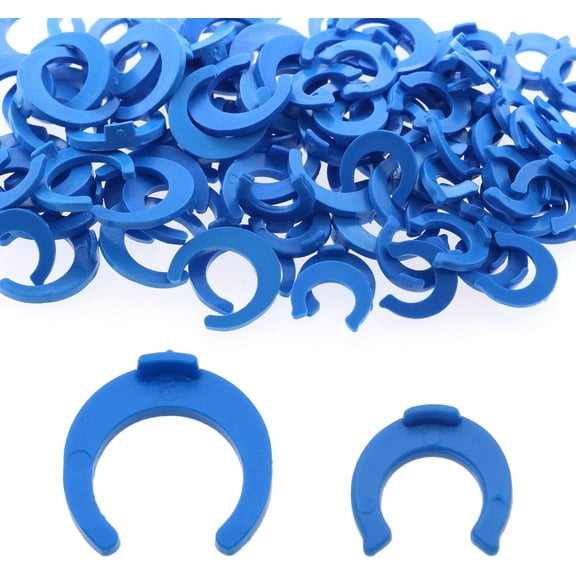 BDKWID-50PCS 1/4 Inch and 50PCS 3/8 Inch Lock Clamp Blue Quick Connect Locking Clips for RO Reverse Osmosis Water Filter Accessories PE Pipe Filter System Accessories