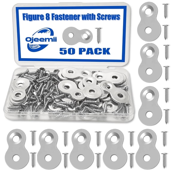 BDKWID-50PCS Figure 8 Fastener with Screws, Heavy Duty Table Top Fasteners, 12 Gauge Steel Desk Top Connectors