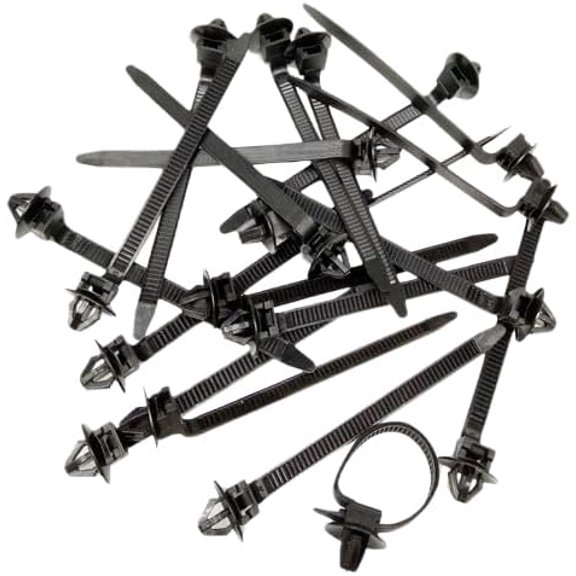 BDKWID-50Pcs Nylon Push Mount Tie Self-Locking Wire Tie Retainer Clip Clamp Mount Cable Zip Tie(size:125 x 5 mm)