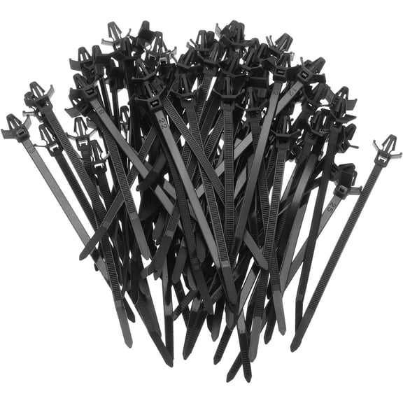 BDKWID-50pcs Push Mount Cable Zip Tie 4.7" x 0.19" Nylon Self Locking Cable Strap Arrow Style Heavy Duty Snap in Cable Zip Ties for Household Electronic Auto Industry