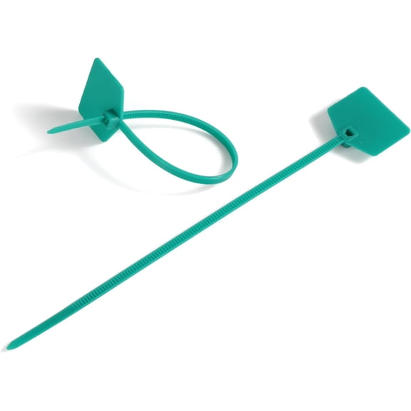 BDKWID-6 in Marker Nylon Cable Ties, Plastic Water Proof Tags, Self-Locking Written-on Cable Marker, Security Seals Label for Cabling, Wire Marking Label, Shipping Hanging Tags - Green/ 100pcs