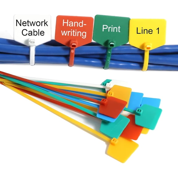 BDKWID-6 in Marker Nylon Cable Ties, Plastic Water Proof Tags, Self-Locking Written-on Cable Marker, Security Seals Label for Cabling, Wire Marking Label, Shipping Hanging Tags - Blue/ 100pcs