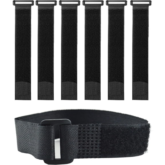BDKWID-6 Pack (24 x 2 Inch) Reusable Fastening Cable Ties and Cable Straps,Adjustable Multi-Purpose Hook and Loop Straps Nylon Cable Ties Organizer Fastener Management Wire Straps