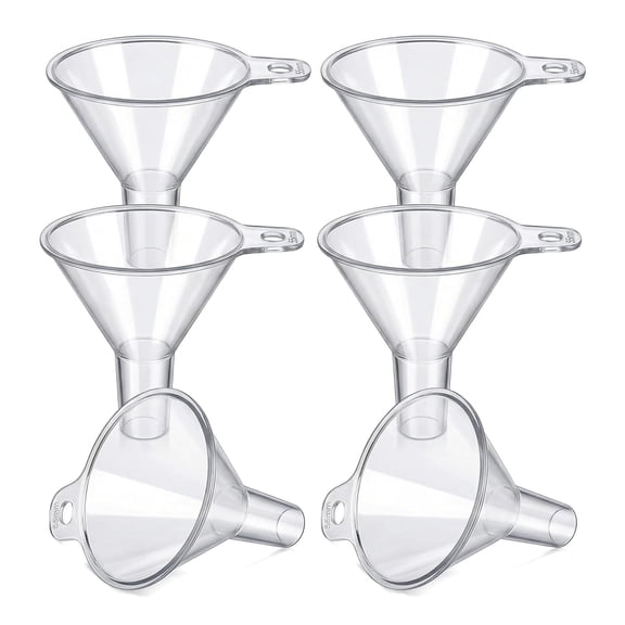 BDKWID-6 Pack Mini Plastic Funnels, 2.56" Wide Mouth Clear Funnels for Filling Bottles, Small Transparent Funnel Set for Water, Powders, Essential Oils & Perfume, for Kitchen, Bathroom & Garage