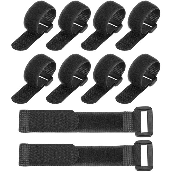 BDKWID-6 x 0.79 Inch Reusable Cable Ties 10 Pcs Adjustable Hook and Loop Straps Cord Management Wire Wrap Cord Ties Organizer for Home Office Cables, Black
