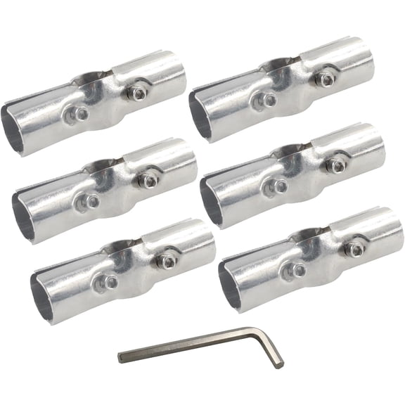 BDKWID-6Pcs OD 1"(25MM) Joint Pipe Clamp, Structural Pipe Connector 3 Way Joint Pipe Fitting, Stainless Steel End Clamps for Panel Pipe Clamps Chain Link Fence Parts, Silver