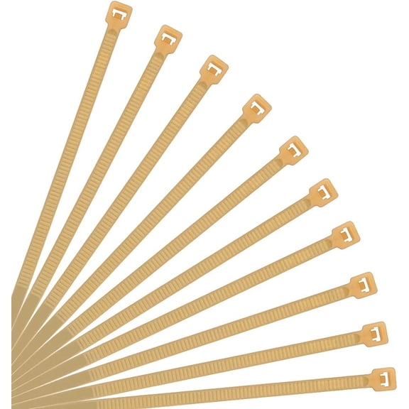 BDKWID-8 Inch Cable Zip Ties (500 Pack), 40 Lbs Tensile Strength-Heavy Duty, Self-Locking Nylon Plastic Nylon Wire Ties for indoor and outdoor use(Gold)