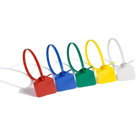 BDKWID-8 in Marker Nylon Cable Ties, Plastic Water Proof Tags, Self-Locking Written-on Cable Marker, Security Seals Label for Cabling, Wire Marking Label, Shipping Hanging Tags - Mulit colors/ 100pcs