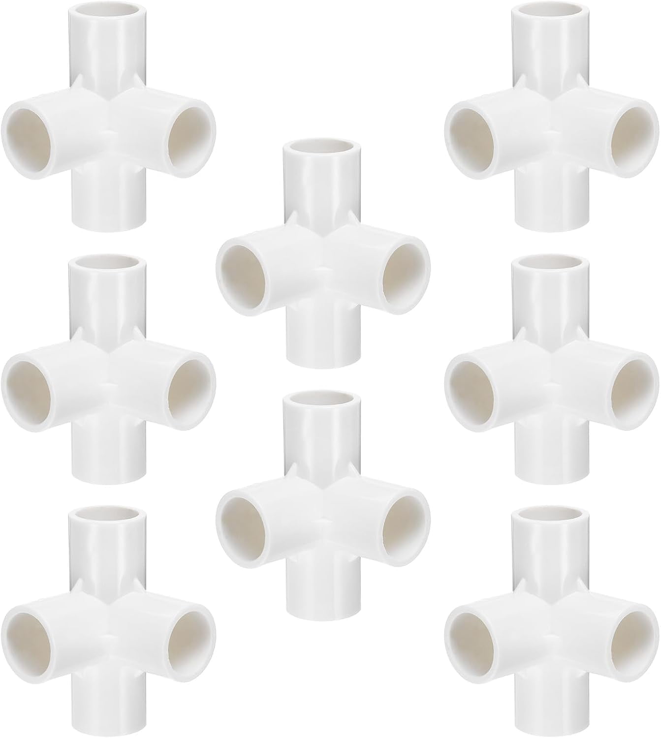 BDKWID-8pcs 4 Way PVC Pipe Fittings 1/2
