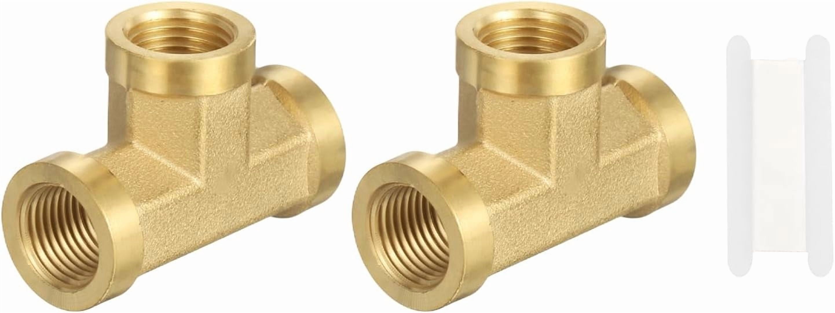 BDKWID-Brass Tee Fitting, 2Pcs 1/8