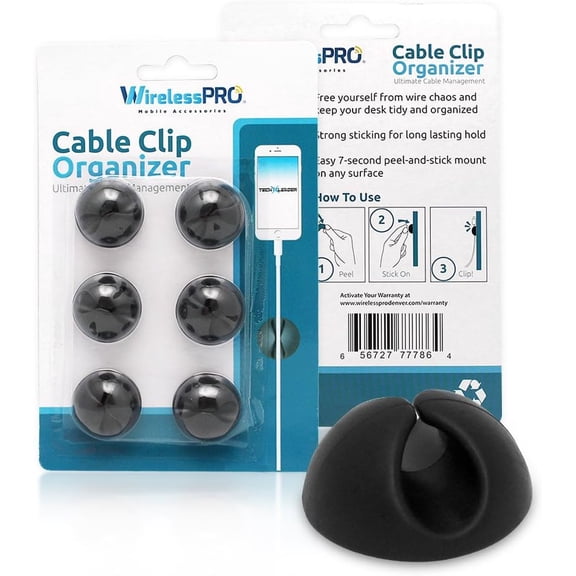 BDKWID-Cable Clip Organizer Cabledrops Perfect for Organizing Computer Desktops Cell Phones and Other Cables Cord and Wires - Adhesive Stick On Any Surface Wall Desk Top Floor and More!