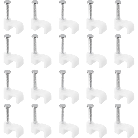 BDKWID-Cable Clips, 100Pcs 5mm Nail in Cable Clips Circle Cable Clamps Cable Tacks Cord Clips Wire Holder for Cords Management