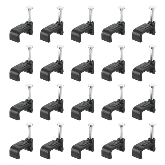 BDKWID-Cable Clips with Steel Nail, 100Pcs 12mm/0.47" Plastic Cable Wire Clips, Ethernet Cable Clips Nail in Cable Clips for Home Wires Cables Cords Management, Black