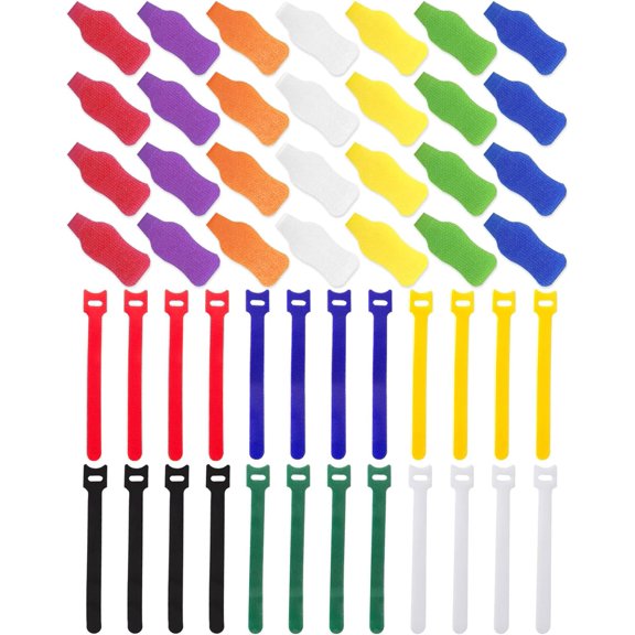 BDKWID-Cable Management Kit, 28 Pcs Multi-color Cable Labels and 24 Pcs Reusable Fastening Cable Ties, Cord Labels/Wire Ties For Home, Office, Desk, Cable Organizer, Cord Management