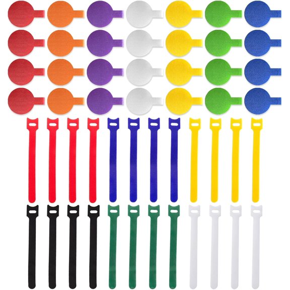 BDKWID-Cable Management Kit, 28 Pcs Multi-color Cable Labels and 24 Pcs Reusable Fastening Cable Ties, Cord Labels/Wire Ties For Home, Office, Desk, Cable Organizer, Cord Management