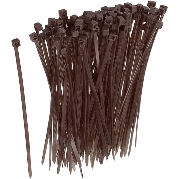 BDKWID-Cable Zip Ties Nylon Cable Wraps, [for Home, Garage and Daily Use] - 4x0.1 Inch/Brown / 100Pcs