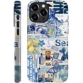 thumbnail image 1 of BDKWID-Case Compatible with iPhone 14 Pro Max,Scratch Resistant Hybrid 2-Layer Hard Shell Phone Case,Coastal Collage Summer, 1 of 4