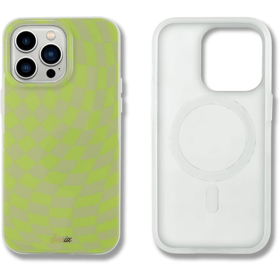 BDKWID-Case for iPhone 14 Pro Max | Compatible with MagSafe | 10ft Drop Tested | Checkmate Green