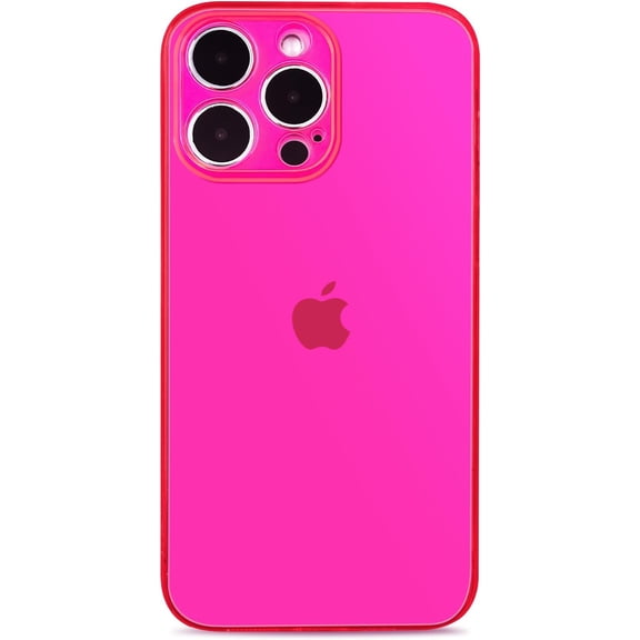 BDKWID-Compatible with iPhone 11 Pro Case, Neon Clear Case with Camera Lens Cover Shell for Women Girls Slim Soft Silicone Protective Transparent Girly Case for iPhone 11 Pro, Neon Pink