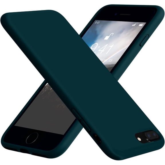 BDKWID-Compatible with iPhone 8 Plus Case, iPhone 7 Plus Case, Soft Silicone Gel Rubber Bumper, Microfiber Lining Hard Shell Shockproof Full Body Protective Cover Teal
