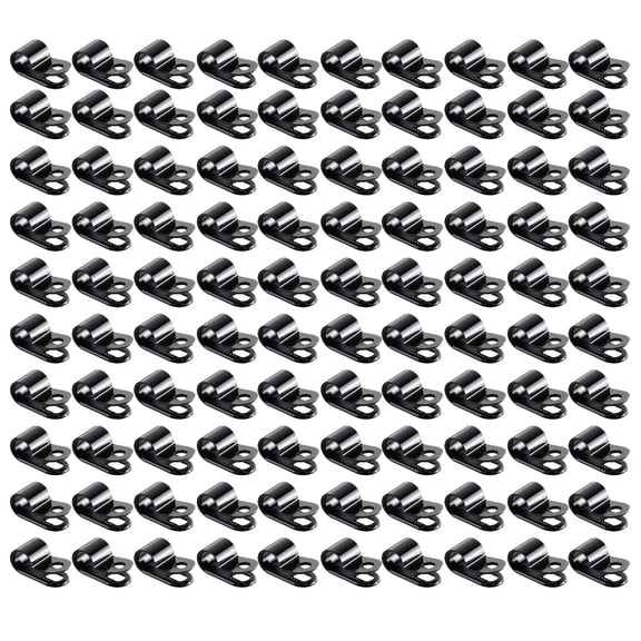 BDKWID-DZS ELEC 100PCS Black Nylon Plastic Cable Clamps R Type Cable Clamps Screw Hole Holder for Rope Conduit Management 1/4inch Screw Mounting