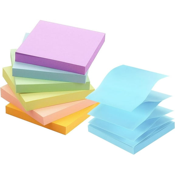 BDKWID-Early Buy Pop Up 3x3 Sticky Notes Self-Stick Notes 6 Pads, 6 Pastel Color, 100 Sheets/Pad
