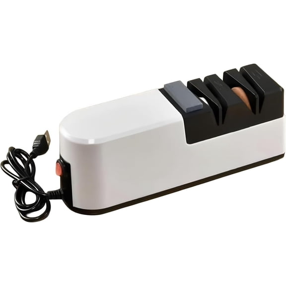 BDKWID-Electric Knife Sharpener with USB Port Interface, 2-Stage Automatic Sharpening System for Kitchen Knives, Multifunction Electric Sharpening Tool (No batteries)