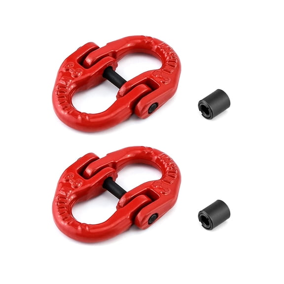 BDKWID-G80 Alloy Steel Hammerlock Coupling Link Connecting Link, 1/4", Red Painted, 2645 lbs Working Load Limit, 2 Pack