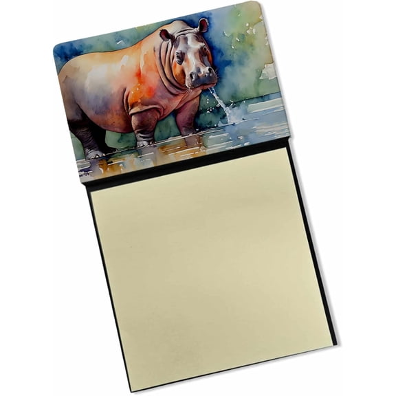 BDKWID-Hippopotamus Sticky Note Holder Refillable Dispenser Self-Sticky Note Pads, Memo Pads Blank Desk Accessories