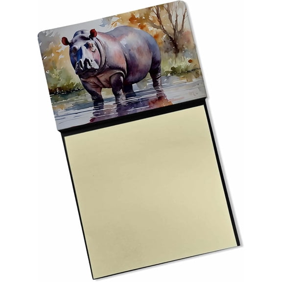 BDKWID-Hippopotamus Sticky Note Holder Refillable Dispenser Self-Sticky Note Pads, Memo Pads Blank Desk Accessories
