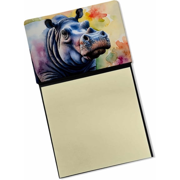 BDKWID-Hippopotamus Sticky Note Holder Refillable Dispenser Self-Sticky Note Pads, Memo Pads Blank Desk Accessories