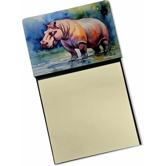 BDKWID-Hippopotamus Sticky Note Holder Refillable Dispenser Self-Sticky Note Pads, Memo Pads Blank Desk Accessories