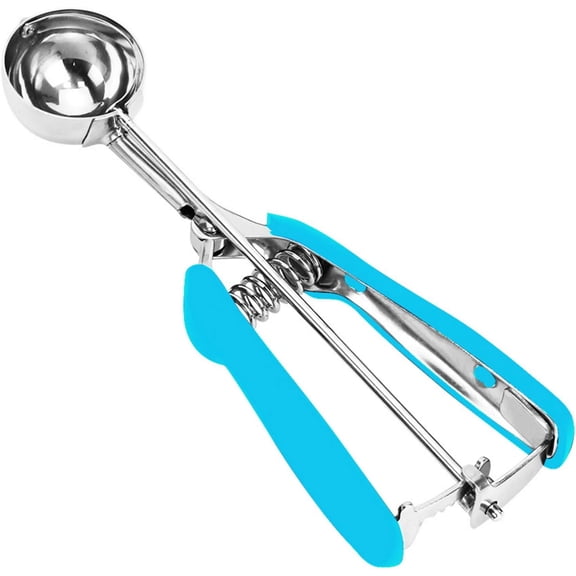 BDKWID-Ice Cream Scoop, 18/8 Stainless Steel Cookie Scoop, Cookie Scoops for Baking, 1.5 Tbsp/ 23ml/ 0.7 oz Cookie Dough Scoop, Ice Cream Scooper with Trigger Release, Cookie Scooper for Baking (Blue