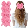 thumbnail image 1 of BDKWID-Large Pink Hair Bows, 4-Pack Grosgrain Ribbon Cheer Bows, Classic Style Hair Accessories, 1 of 4