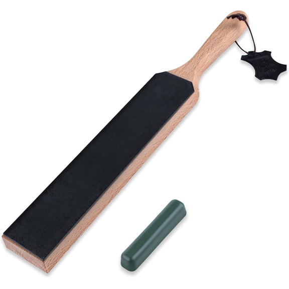 BDKWID-Leather Strop Kit Double Sided Sharpening Paddle Block Sharpener with Polishing Compound Knife Stropping Tool Set for Metal Surface Polishing Leather Honing Strop