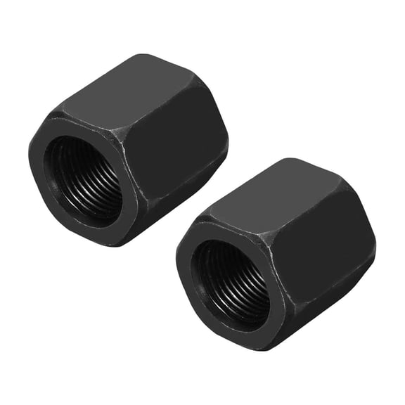 BDKWID-M20x2.5mm Pitch Hex Coupling Nuts, 2Pcs 32mm / 1.3" Length Grade 10.9 Carbon Steel Fully Threaded Rod Coupling Nut Stud Coarse Thread Pipe Connector Fasteners, Black