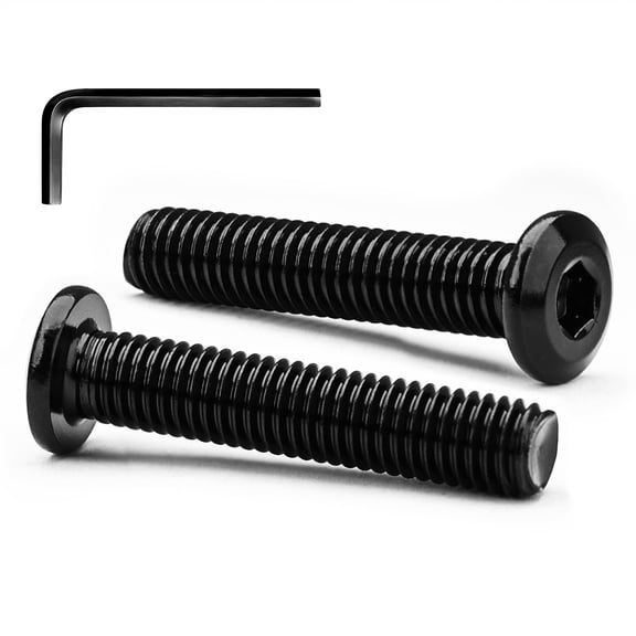 BDKWID-M4 x 40mm Flat Head Hex Socket Cap Screws Furniture Bolts, Stainless Steel 18-8 (304), Black Oxide, Countersunk Connector Screw, Full Thread, 10 PCS (with Hex Spanner)