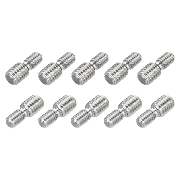 BDKWID-M4x10mm to M6x10mm Double End Threaded Stud Screw Reducing Bolt,304 Stainless Steel Thread Reducer Adapter for Furniture Fastener Welding, Hardware Connectors 10 Pack