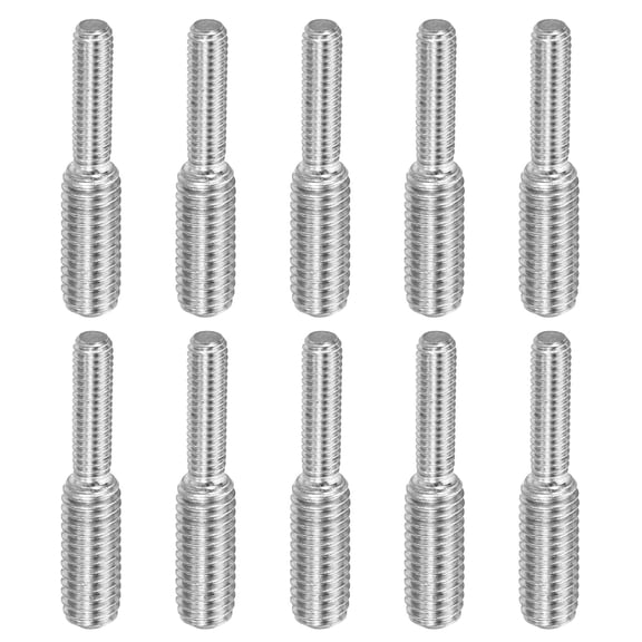 BDKWID-M4x15mm to M6x15mm Double End Threaded Stud Screw Bolt, 10 Pack 304 Stainless Steel Rod Bolts Thread Reducer Adapter for Furniture Fastener, Hardware Connectors