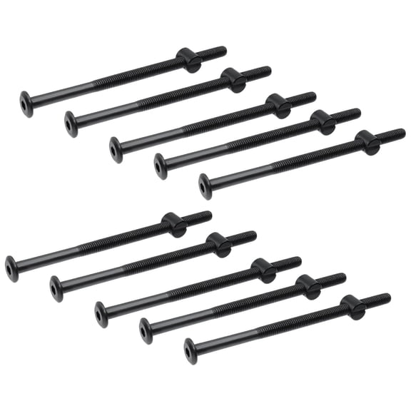 BDKWID-M6 X 110 Bolts and Nuts Kit, Carbon Steel Hex Bolts Bolt Replacement Hardware Kits for Home Appliance Assembly and Furniture Installation, 10 Psc Bkack