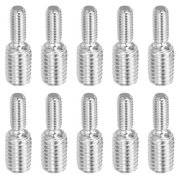 BDKWID-M6x15mm to M10x15mm Double End Threaded Stud Screw Bolt, 10 Pack 304 Stainless Steel Rod Bolts Thread Reducer Adapter for Furniture Fastener, Hardware Connectors