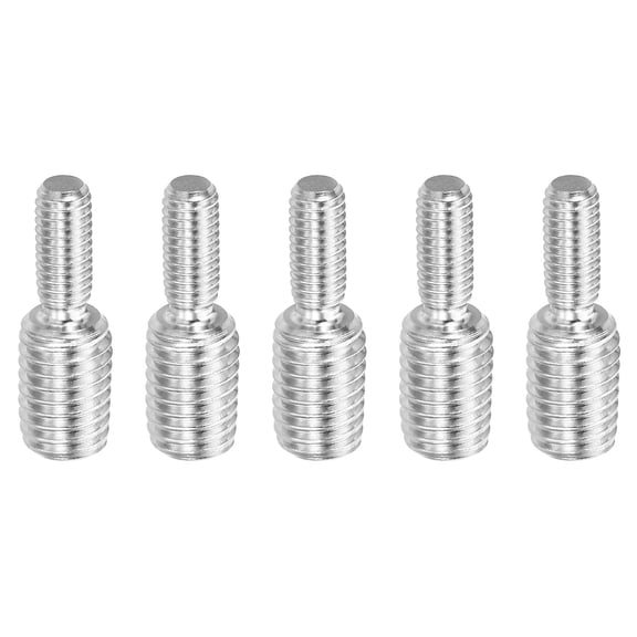 BDKWID-M6x15mm to M10x15mm Double End Threaded Stud Screw Bolt, 5 Pack 304 Stainless Steel Rod Bolts Thread Reducer Adapter for Furniture Hardware