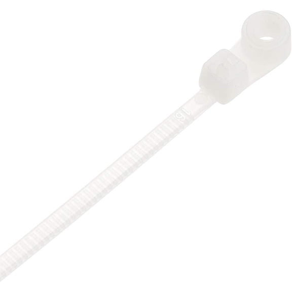 BDKWID-Mount Head Cable Zip Ties 4 Inch Screw Hole Nylon Wire Strap White 60pcs
